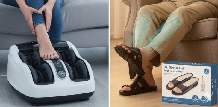 השוואה בין מכשיר טנס לעיסוי כפות הרגליים לביןם מכשיר רגיל